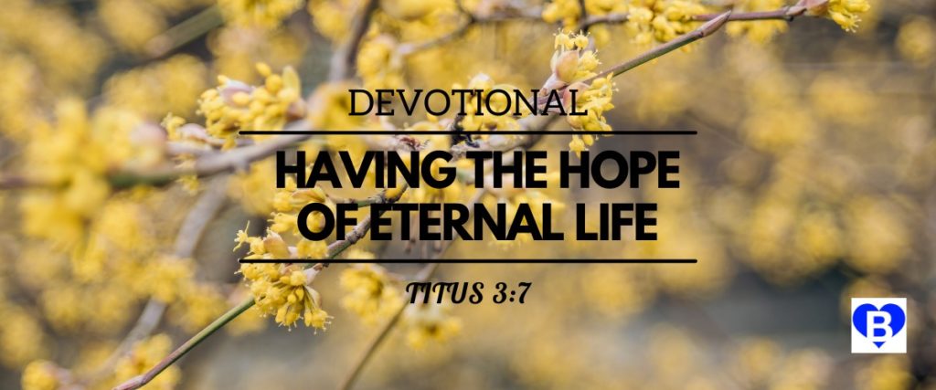 Devotional Having The Hope Of Eternal Life Titus 3:7
