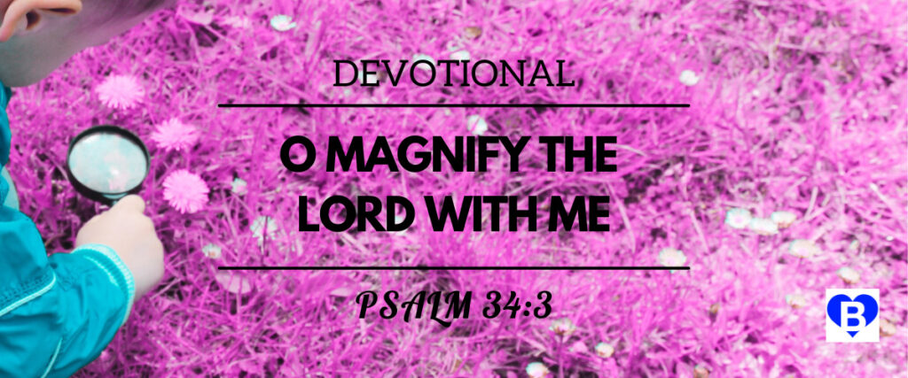 Devotional O Magnify The Lord With Me Psalm 34:3