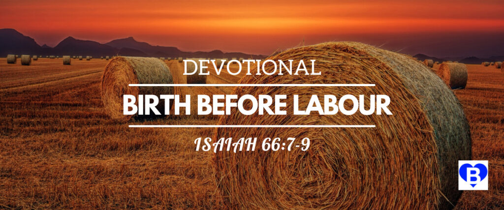 Devotional Birth Before Labour Isaiah 66 Verse 7 to 9